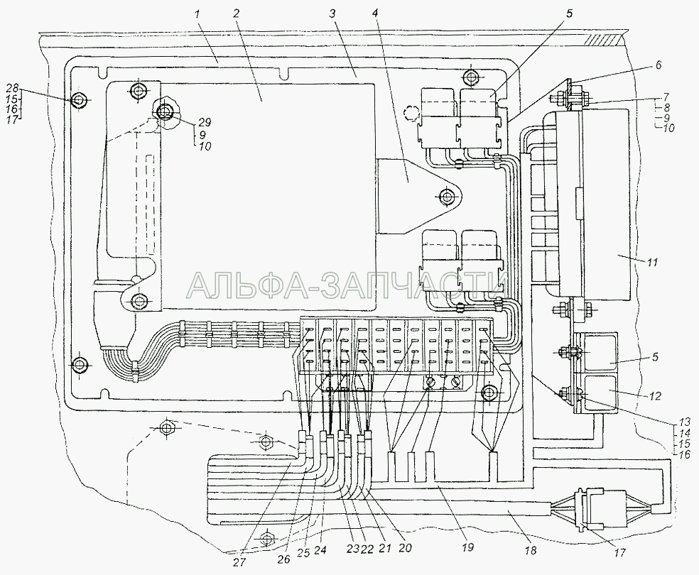 Установка блока АБС (201422 Болт М6-6gх25 ОСТ 37.001.123-81) 